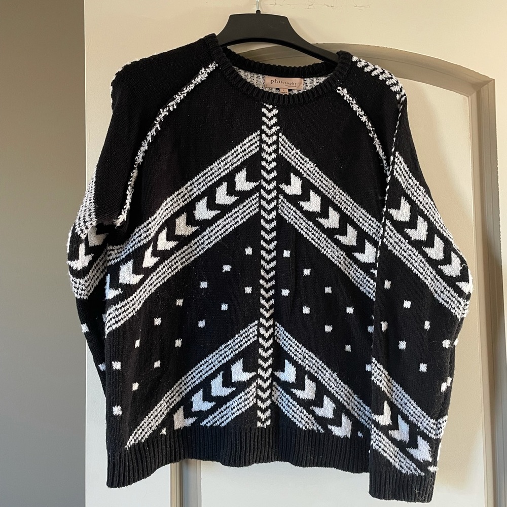 Philosophy - Size Large - Black & White Sweater